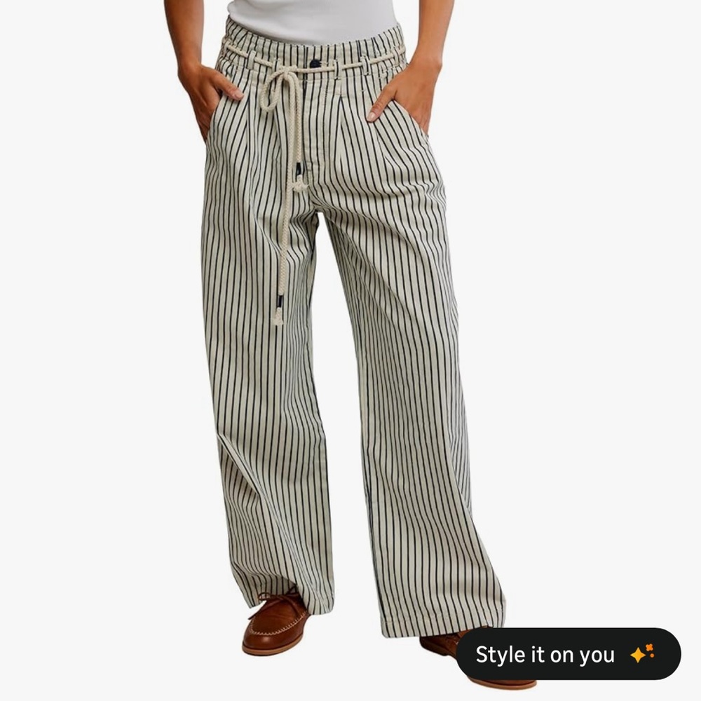 We The Free Women’s Striped Cargo Pants - Black and White